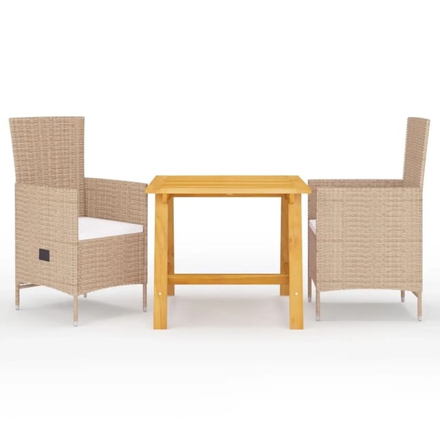 vidaXL 3-tlg Garten-Essgruppe Beige Modell 3