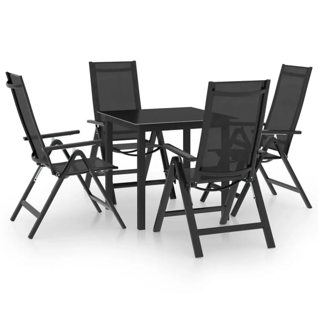 vidaXL 5-tlg Garten-Essgruppe Aluminium Anthrazit Modell 1