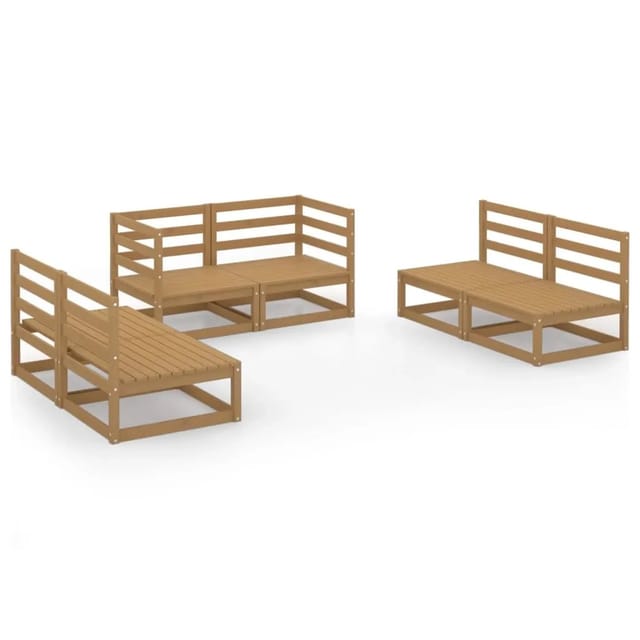 vidaXL 6-tlg Garten-Lounge-Set Honigbraun Massivholz Kiefer Modell 12