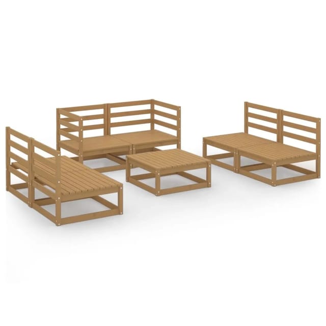 vidaXL 7-tlg Garten-Lounge-Set Honigbraun Massivholz Kiefer Modell 7