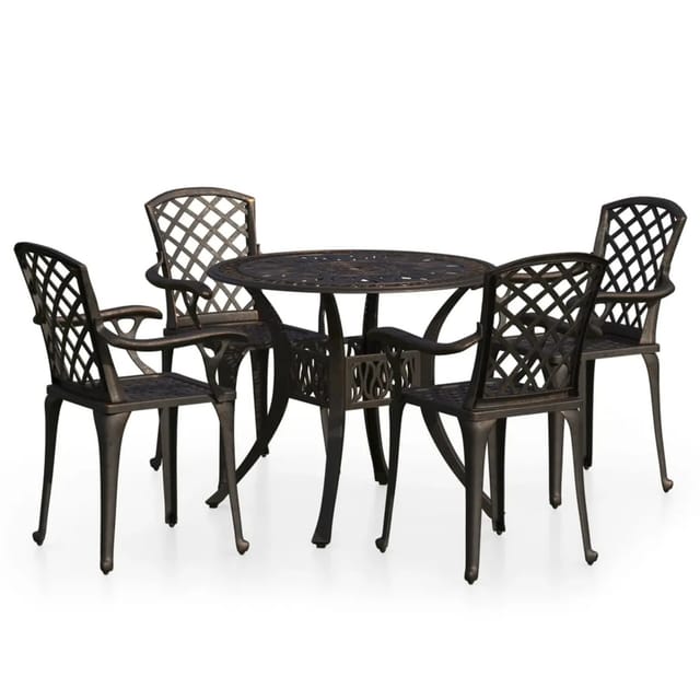 vidaXL 5-tlg Bistro-Set Aluminiumguss Bronzen Modell 5