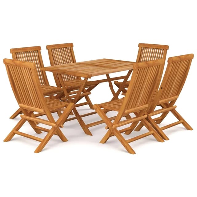 vidaXL 7-tlg Garten-Essgruppe Massivholz Teak Modell 24