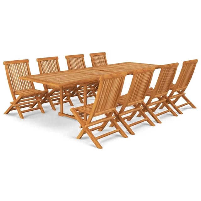 vidaXL 9-tlg Garten-Essgruppe Teak Massivholz Modell 1