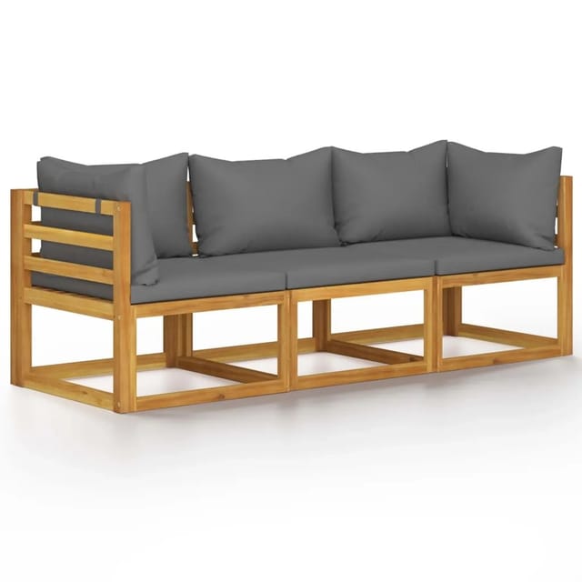 vidaXL 3-Sitzer-Gartensofa mit Auflage Akazie Massivholz Modell 1