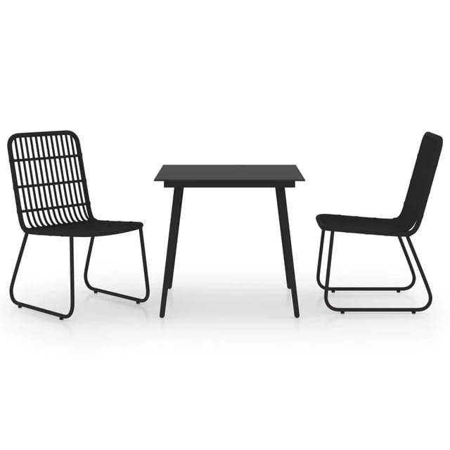 vidaXL 3-tlg Garten-Essgruppe Poly Rattan und Glas Modell 3