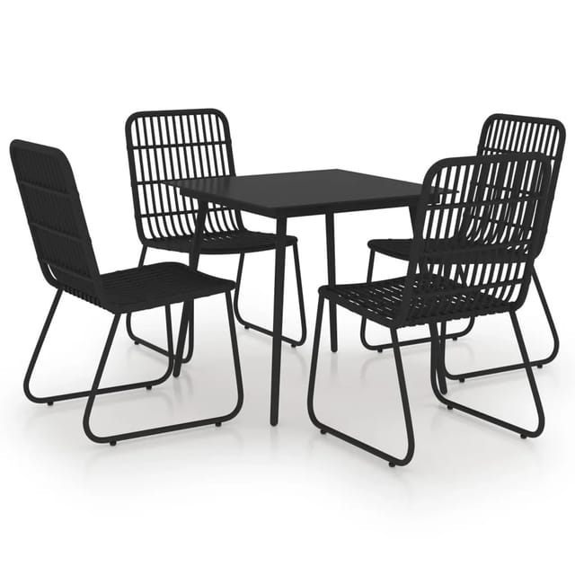 vidaXL 5-tlg Garten-Essgruppe Poly Rattan und Glas Modell 5