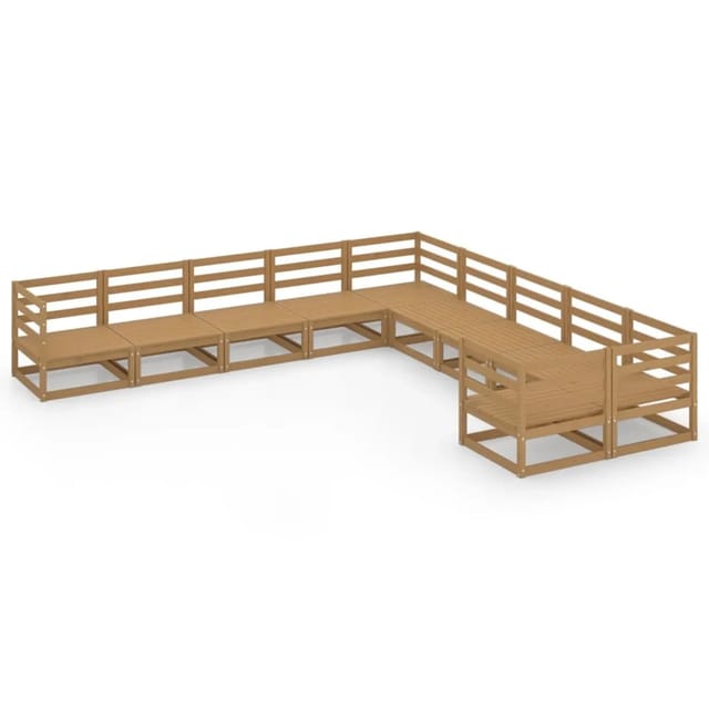 vidaXL 10-tlg Garten-Lounge-Set Massivholz Kiefer Modell 47
