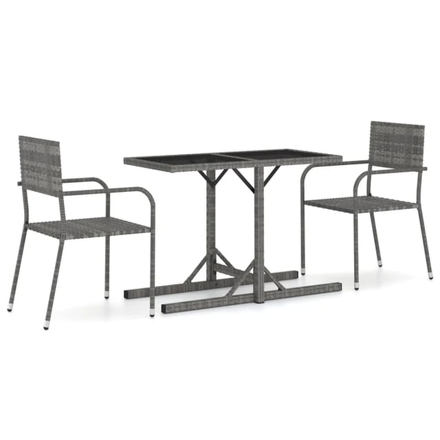 vidaXL 3-tlg Garten-Essgruppe Grau Modell 33