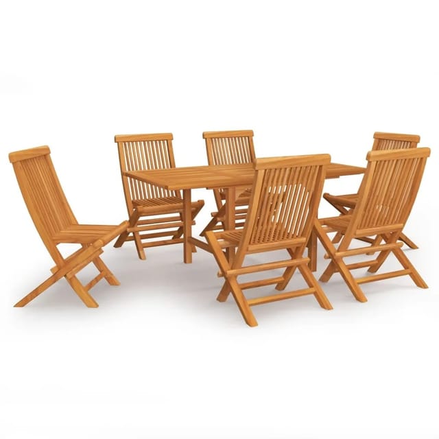 vidaXL 7-tlg Garten-Essgruppe Massivholz Teak Modell 20