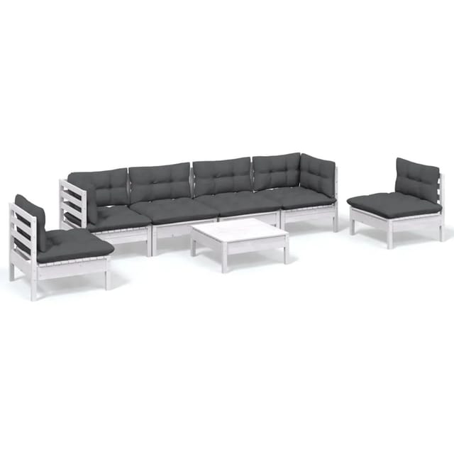 vidaXL 7-tlg Garten-Lounge-Set mit Kissen Kiefer Massivholz Modell 106
