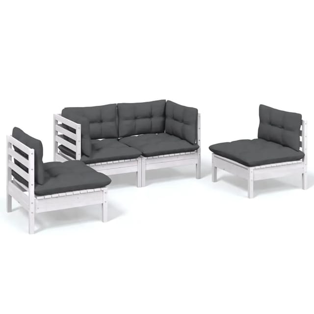 vidaXL 4-tlg Garten-Lounge-Set mit Kissen Kiefer Massivholz Modell 48