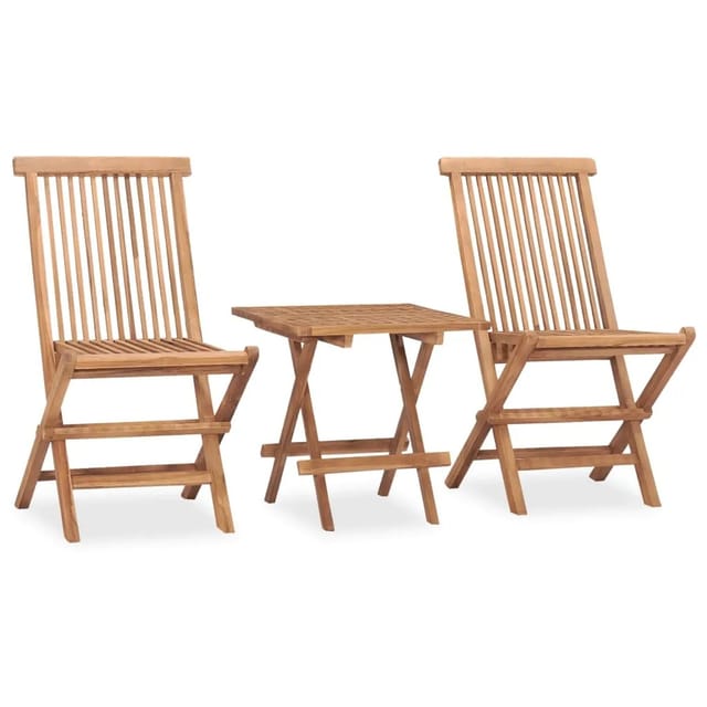 vidaXL 3-tlg Garten-Essgruppe mit Kissen Klappbar Massivholz Teak Modell 44