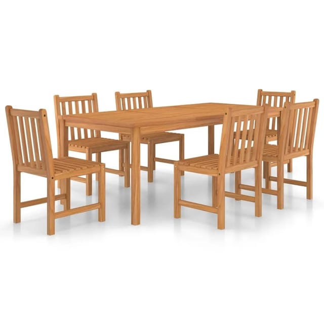 vidaXL 7-tlg Garten-Essgruppe Massivholz Teak Modell 47