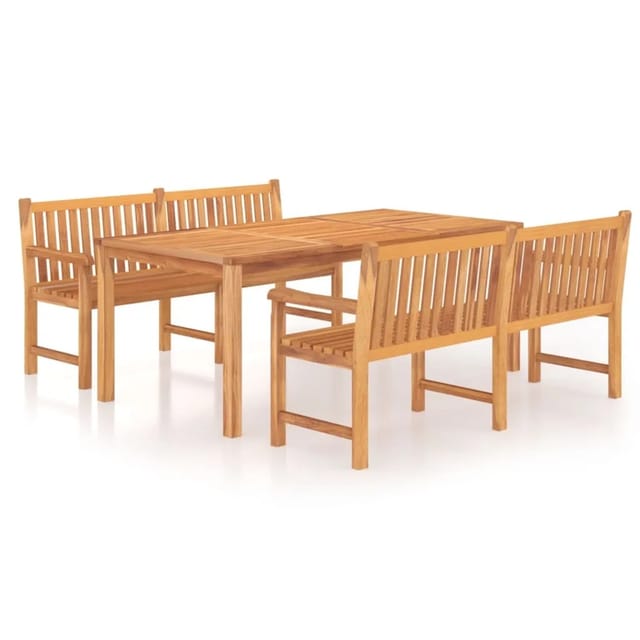 vidaXL 3-tlg Garten-Essgruppe Massivholz Teak Modell 17