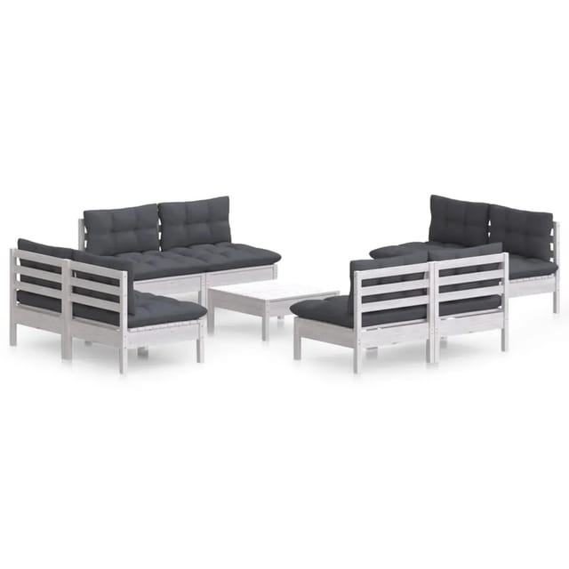 vidaXL 9-tlg Garten-Lounge-Set mit Anthrazit Kissen Kiefernholz Modell 1