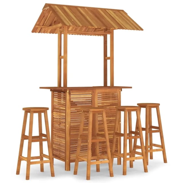 vidaXL 5-tlg Gartenbar-Set Massivholz Akazie Modell 7