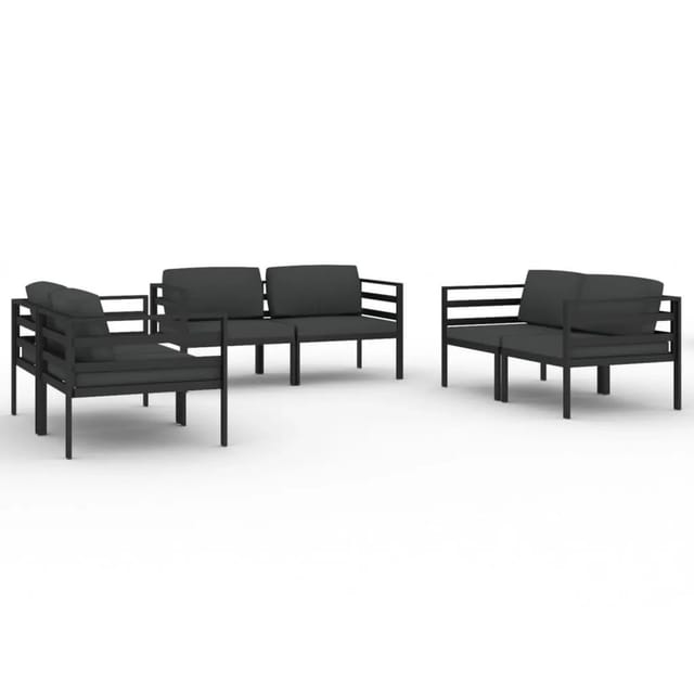 vidaXL 6-tlg Garten-Lounge-Set mit Kissen Aluminium Anthrazit Modell 6