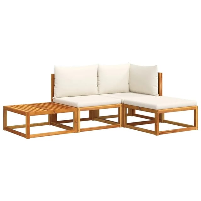 vidaXL 4-tlg Garten-Sofagarnitur mit Kissen Massivholz Akazie Modell 11