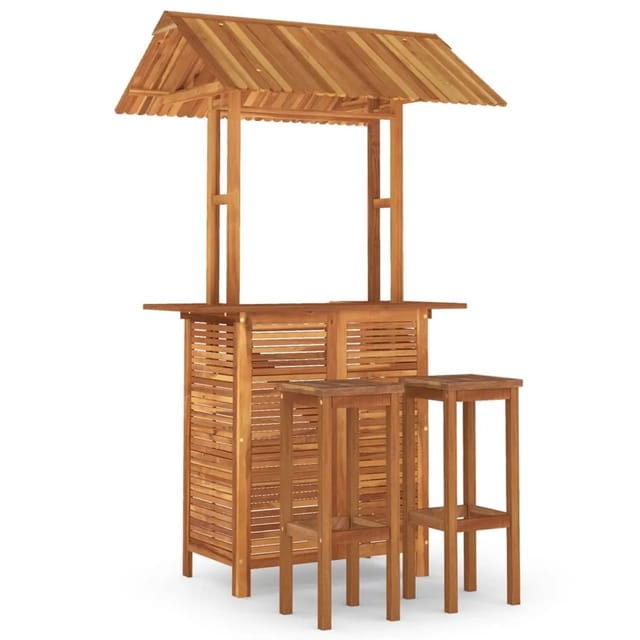 vidaXL 3-tlg Gartenbar-Set Massivholz Akazie Modell 6