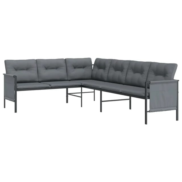 vidaXL Garten-Ecksofa Anthrazit Stahl und Textilene Modell 1