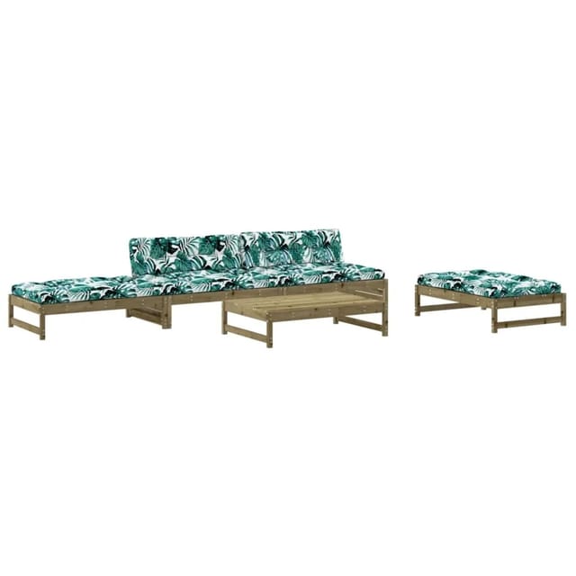 vidaXL 5-tlg Garten-Lounge-Set mit Kissen Imprägniertes Kiefernholz Modell 9