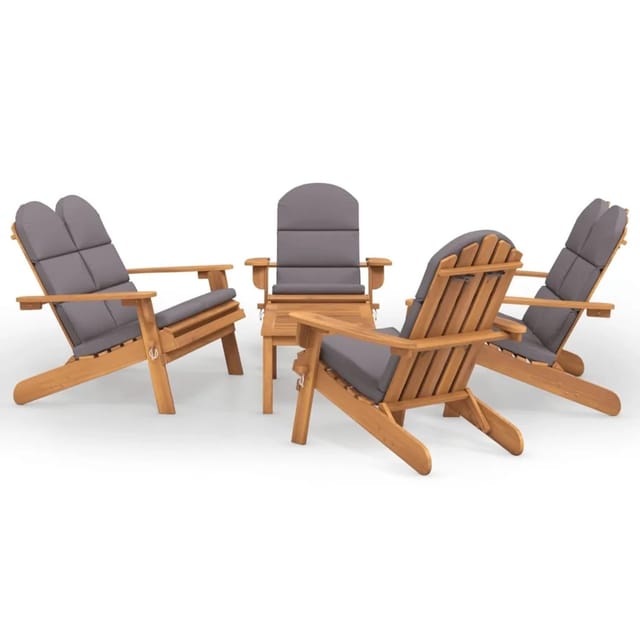 vidaXL 5-tlg Garten-Lounge-Set Adirondack Massivholz Akazie