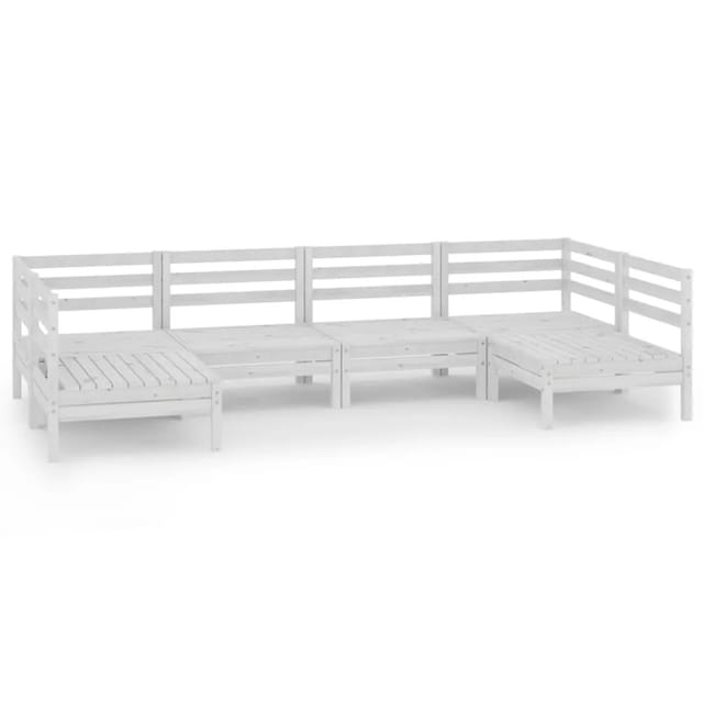 vidaXL 6-tlg Garten-Lounge-Set Weiß Massivholz Kiefer Modell 4