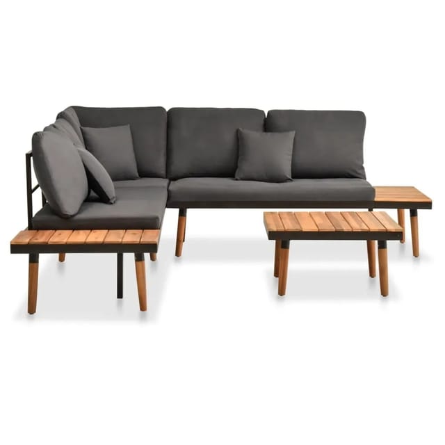vidaXL 4-tlg Garten-Lounge-Set mit Auflagen Massivholz Akazie Modell 13