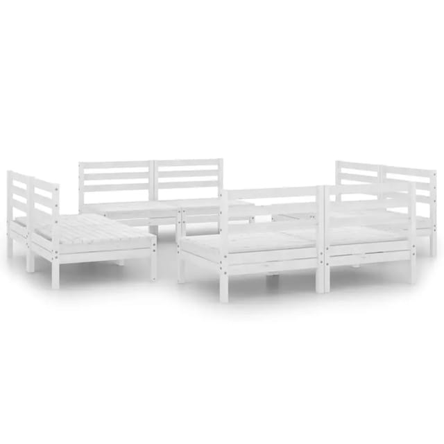 vidaXL 8-tlg Garten-Lounge-Set Weiß Kiefer Massivholz Modell 25