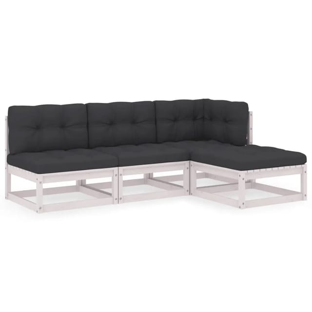 vidaXL 4-tlg Garten-Lounge-Set mit Kissen Kiefer Massivholz Modell 12
