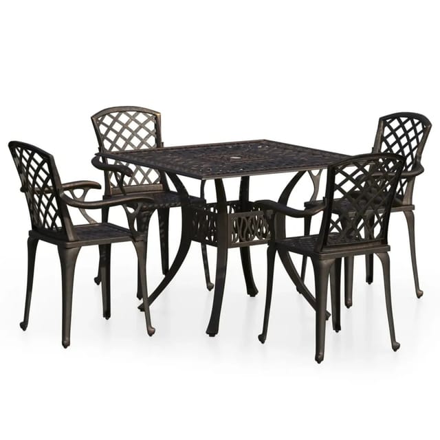 vidaXL 5-tlg Bistro-Set Aluminiumguss Bronzen Modell 6