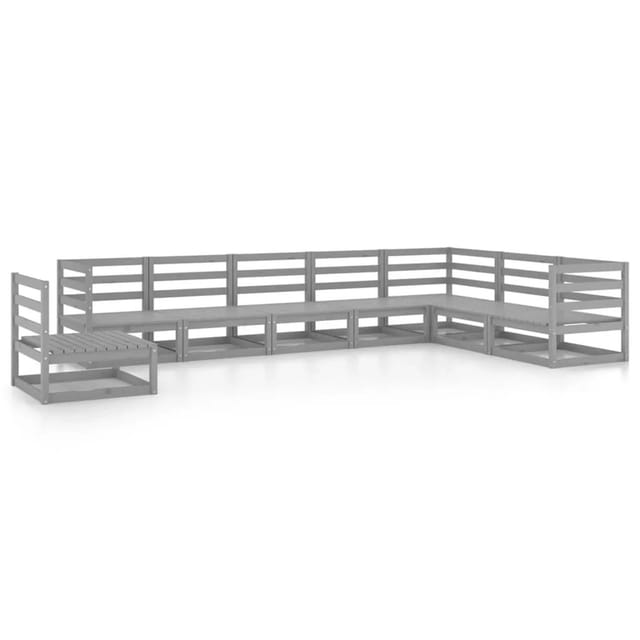 vidaXL 8-tlg Garten-Lounge-Set Grau Kiefer Massivholz Modell 22
