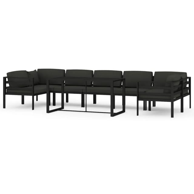 vidaXL 8-tlg Garten-Lounge-Set mit Kissen Aluminium Anthrazit Modell 8