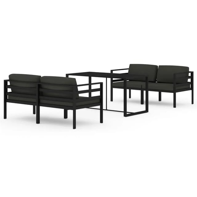 vidaXL 5-tlg Garten-Lounge-Set mit Kissen Aluminium Anthrazit Modell 8