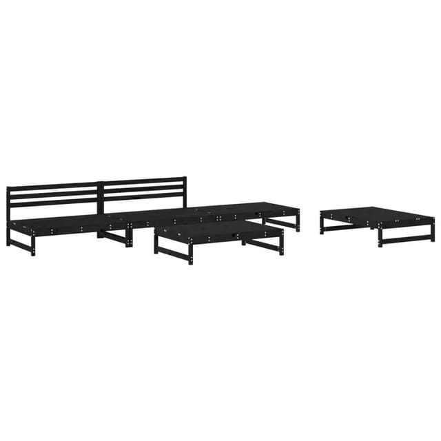 vidaXL 5-tlg Garten-Lounge-Set Schwarz Massivholz Kiefer Modell 19
