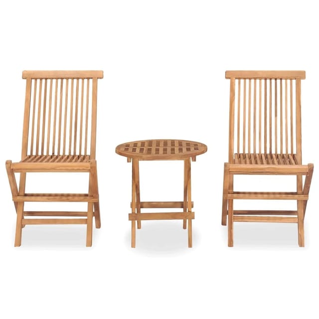 vidaXL 3-tlg Garten-Essgruppe Klappbar Massivholz Teak Modell 1