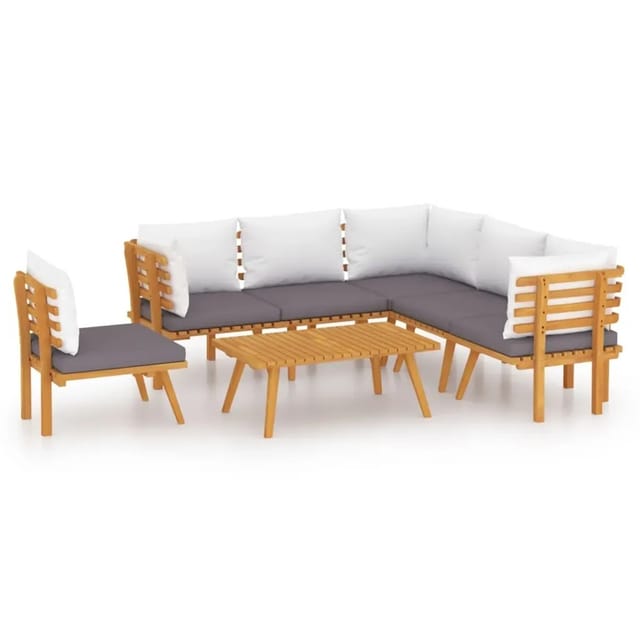 vidaXL 7-tlg Garten-Lounge-Set mit Kissen Massivholz Akazie Modell 8