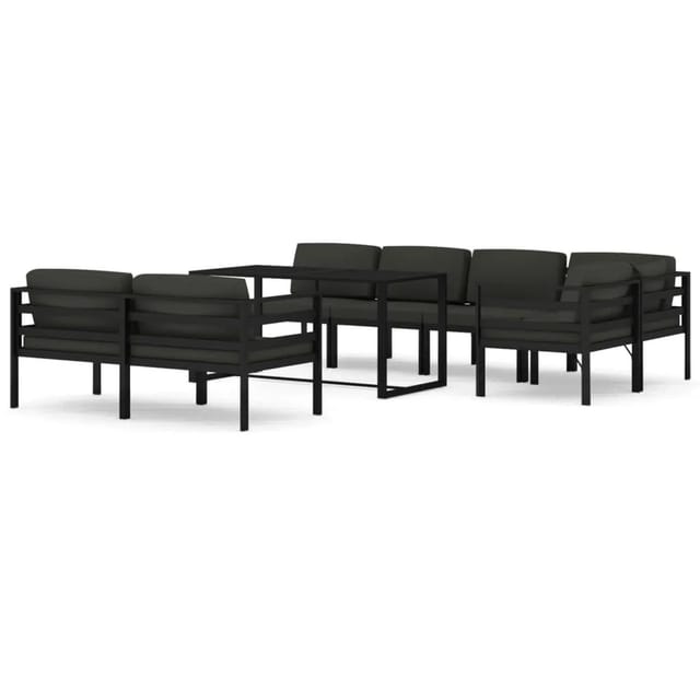 vidaXL 8-tlg Garten-Lounge-Set mit Kissen Aluminium Anthrazit Modell 9