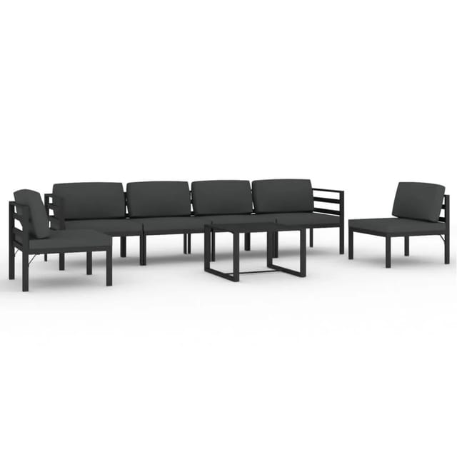 vidaXL 7-tlg Garten-Lounge-Set mit Kissen Aluminium Anthrazit Modell 1