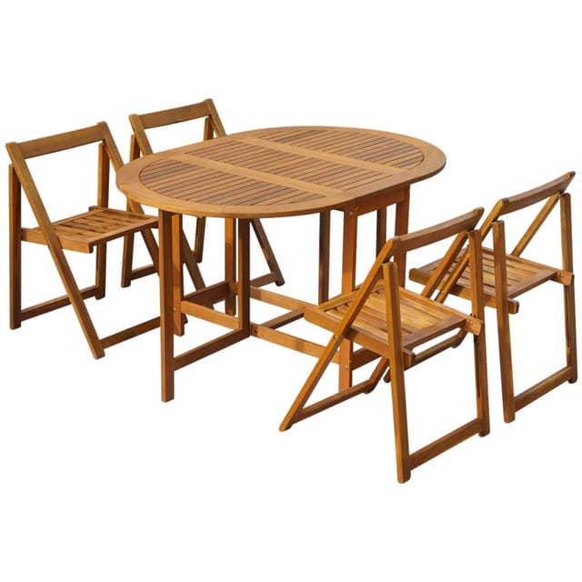 vidaXL 5-tlg Garten-Essgruppe Klappbar Akazie Massivholz Modell 6