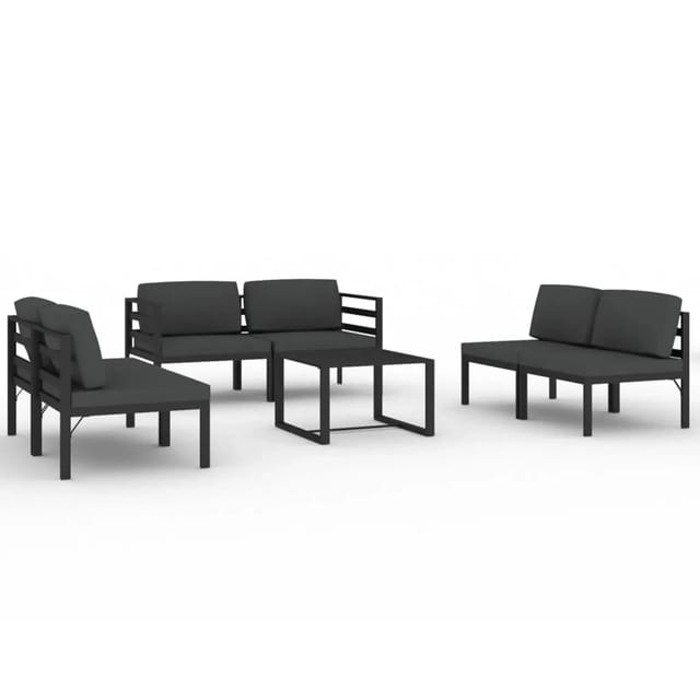 vidaXL 7-tlg Garten-Lounge-Set mit Kissen Aluminium Anthrazit Modell 5