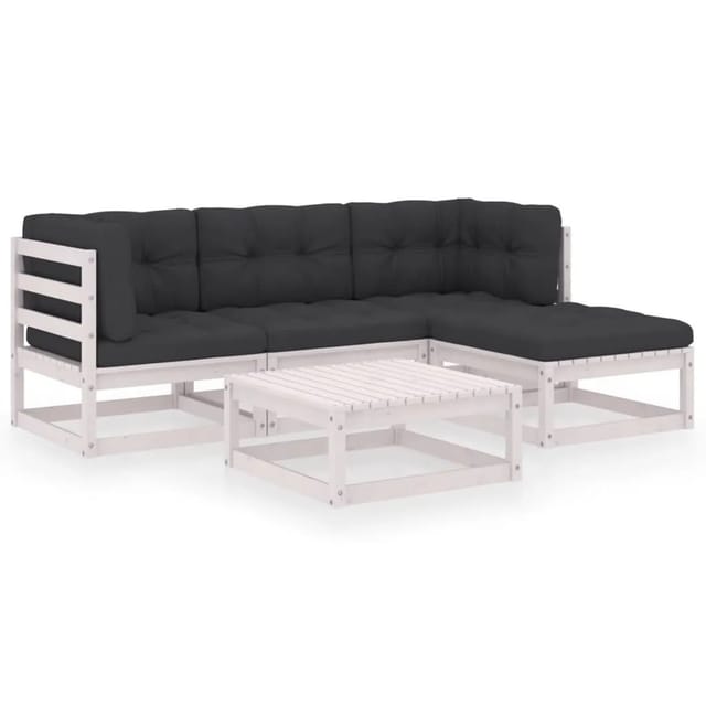 vidaXL 5-tlg Garten-Lounge-Set mit Kissen Kiefer Massivholz Modell 24