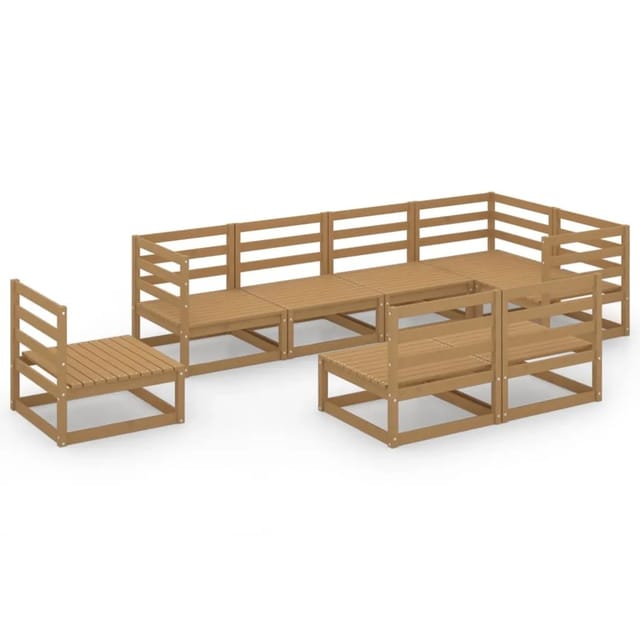 vidaXL 8-tlg Garten-Lounge-Set Honigbraun Massivholz Kiefer Modell 15
