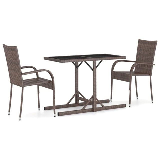 vidaXL 3-tlg Garten-Essgruppe Braun Modell 29