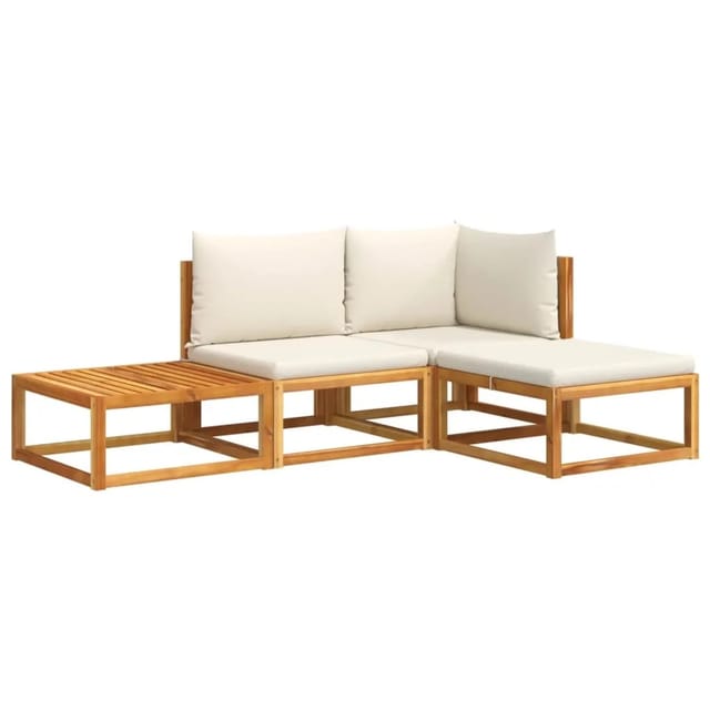 vidaXL 4-tlg Garten-Sofagarnitur mit Kissen Massivholz Akazie Modell 12
