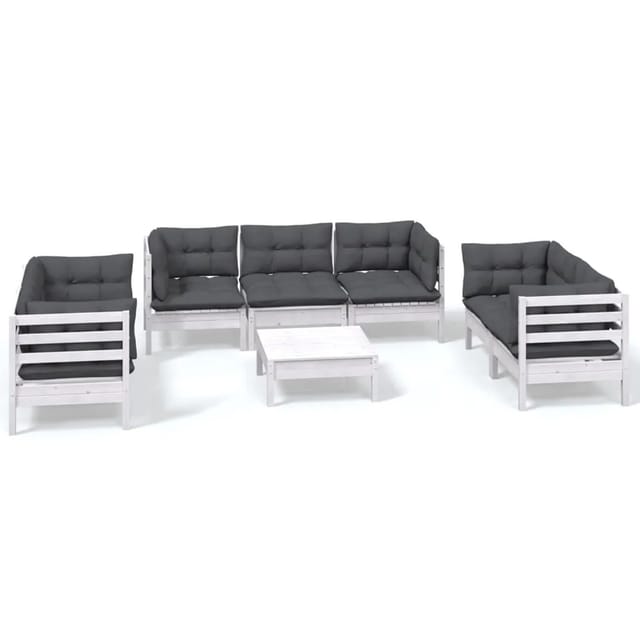 vidaXL 8-tlg Garten-Lounge-Set mit Kissen Kiefer Massivholz Modell 129