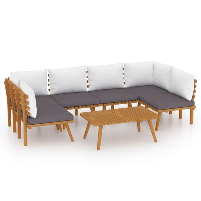 vidaXL 7-tlg Garten-Lounge-Set mit Kissen Massivholz Akazie Modell 10