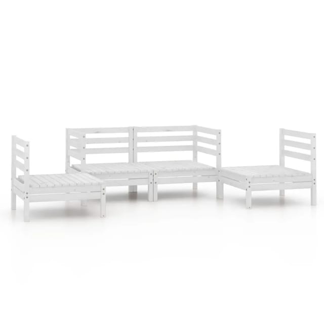 vidaXL 4-tlg Garten-Lounge-Set Weiß Kiefer Massivholz Modell 12