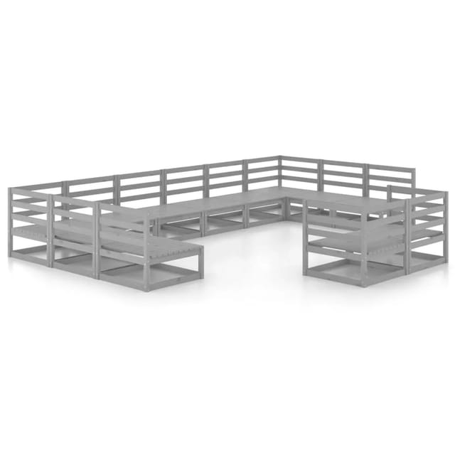 vidaXL 12-tlg Garten-Lounge-Set Massivholz Kiefer Modell 20