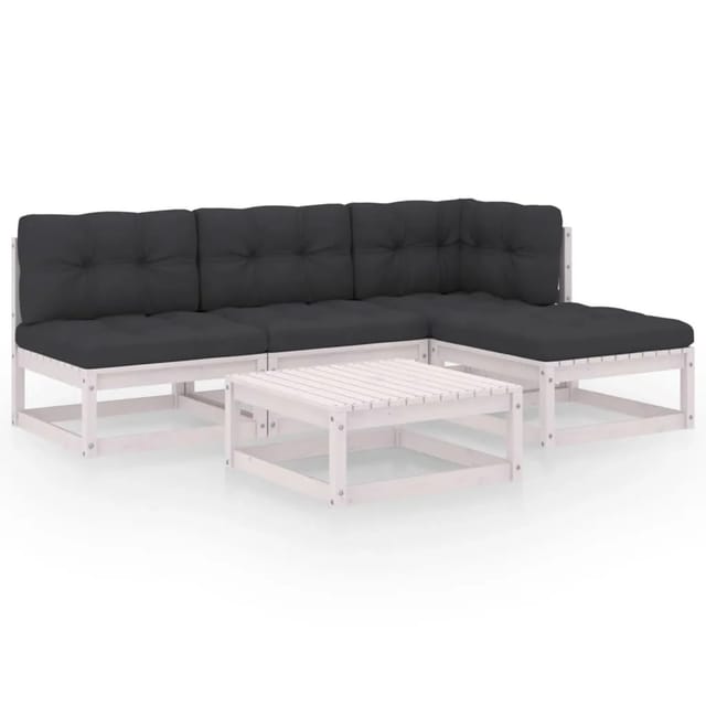 vidaXL 5-tlg Garten-Lounge-Set mit Kissen Kiefer Massivholz Modell 18